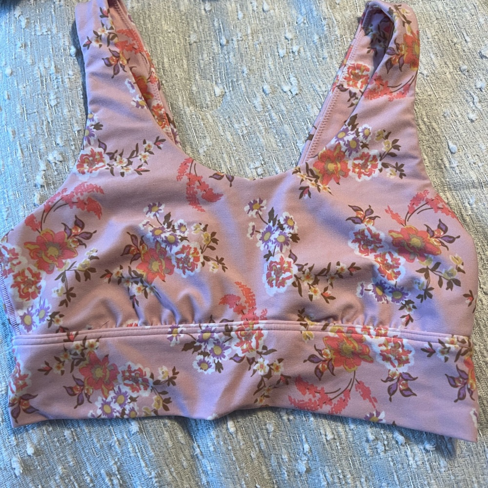 Aerie Offline Pink Flower sports bra size small